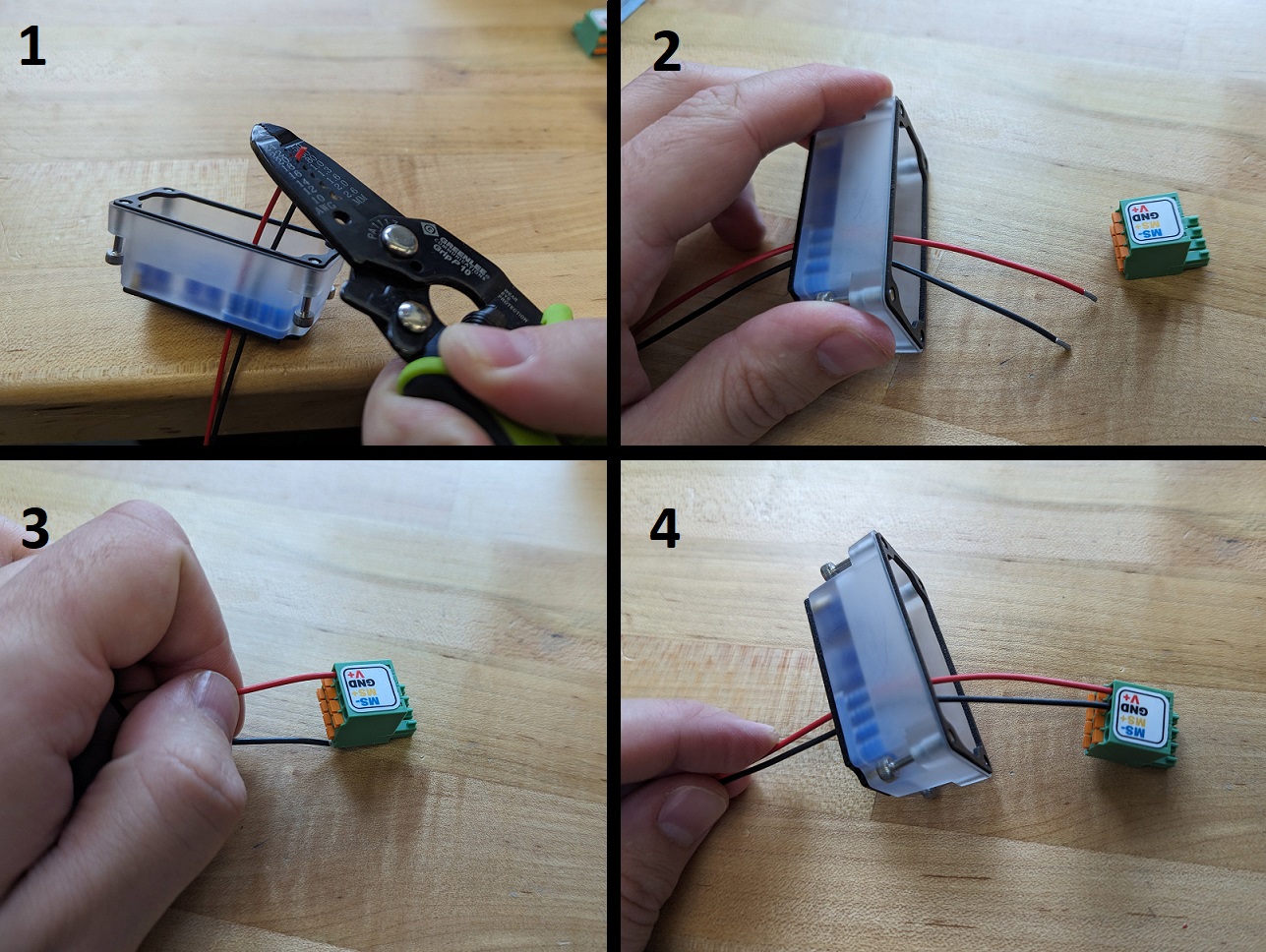 wires to terminal block