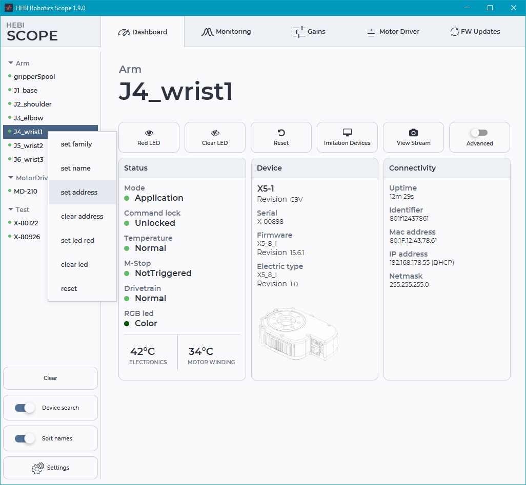 set address selected